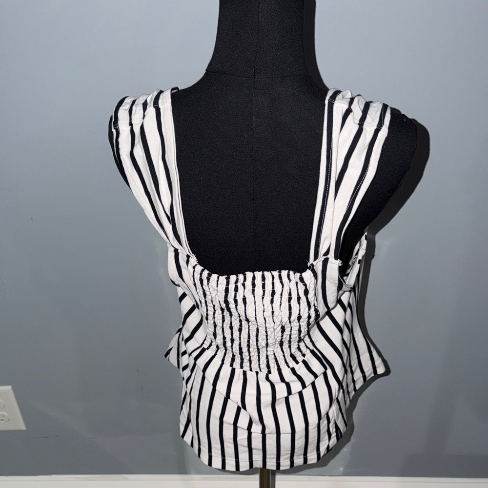 Maeve Black and White Striped Blouse - Picture 2 of 5